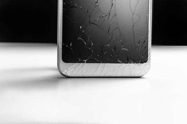 istock Part of smartphone with broken screen, close-up 1207286874