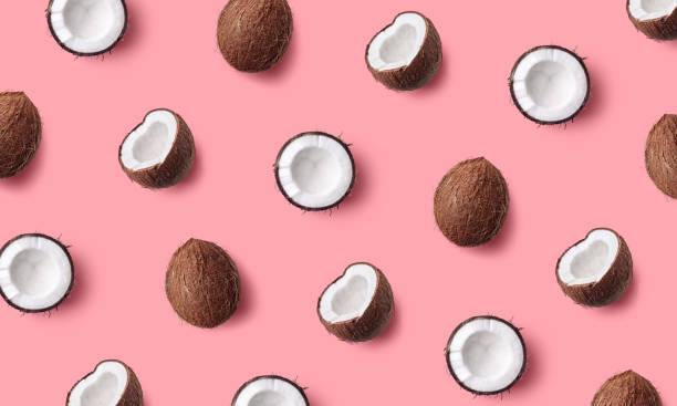 istock Colorful fruit pattern of fresh coconut 1207288872