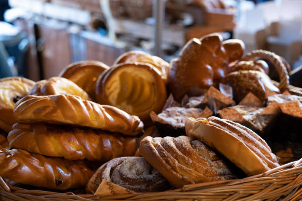 istock Pastries on sale at a market, selective focus. 1207291614
