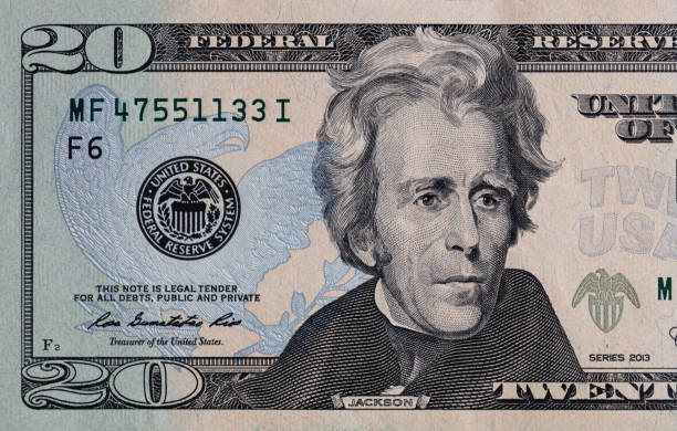 istock Closeup of front side of 20 dollar banknote 1207293063