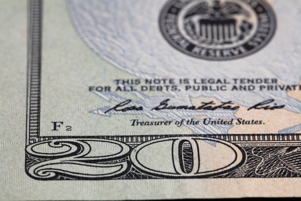 istock Closeup of front side of 20 dollar banknote 1207294227