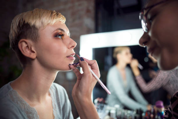 istock Making contours of her lips 1207296365
