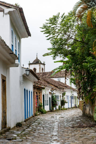Street of Brazilian colonial city of Paraty Street of Brazilian colonial city of Paraty. paraty brazil stock pictures, royalty-free photos & images
