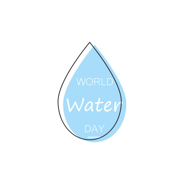 ilustrações, clipart, desenhos animados e ícones de gota d'água com a inscrição. ilustração vetorial do conceito de símbolo de logotipo para design. - dia mundial da agua