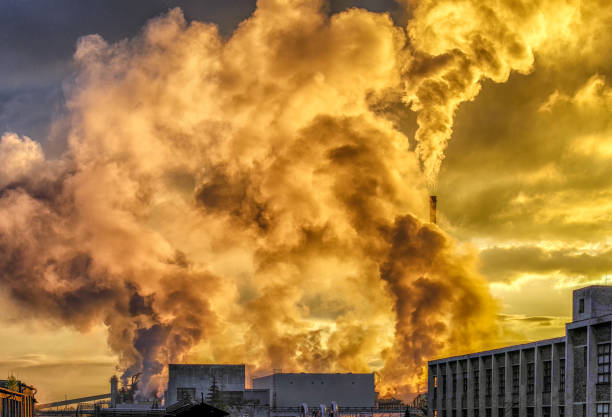 istock Air pollution from chimney in factory 1207300418