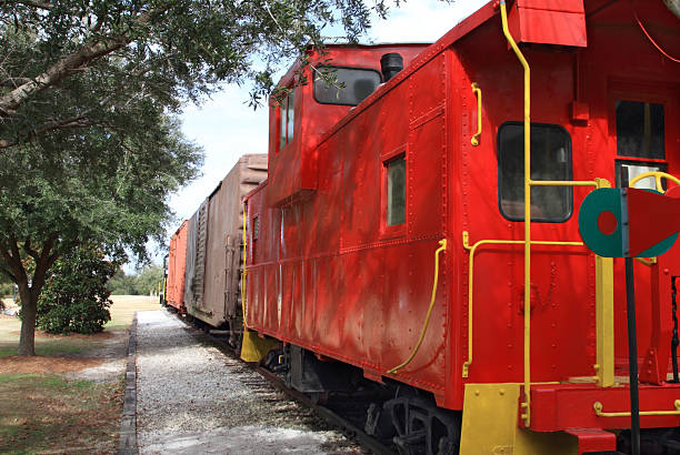 istock Train Cars and Red Caboose 120730678