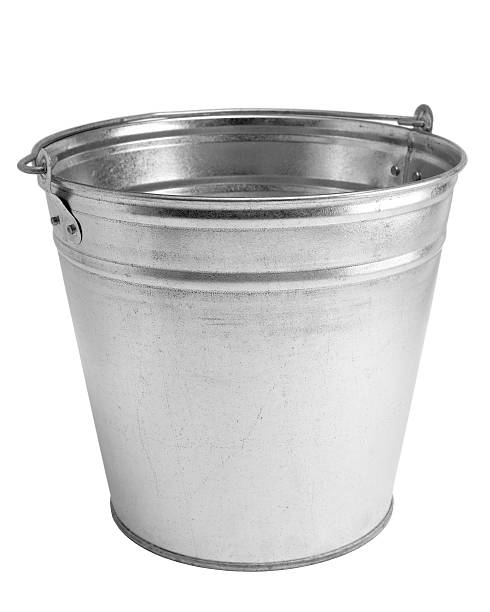 istock A stainless steel empty bucket on a white background 120730818