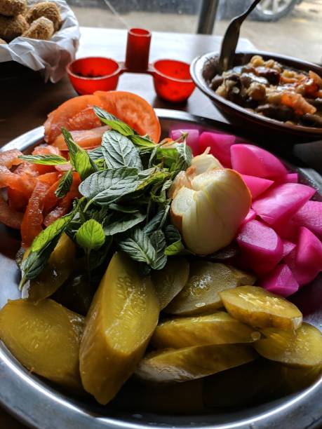 istock Salad and peppermints leaves with Mediterranean style 1207308575