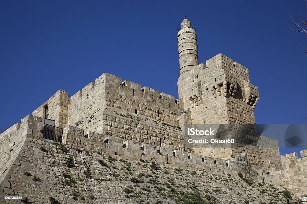 Jerusalem und Davidsturm - Lizenzfrei Alt Stock-Foto