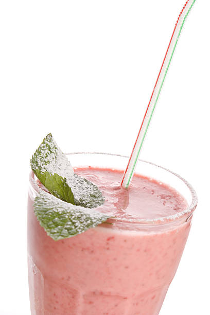 strawberry smoothie stock photo