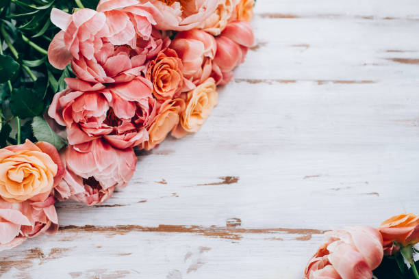 istock Fresh bunch of pink peonies and roses 1207313024