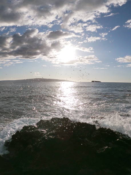 istock waves crashing on lava rock 1207319041