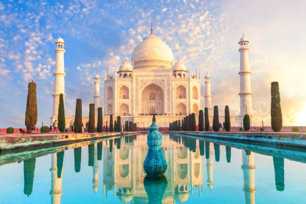 istock Famous Taj Mahal complex, beautiful view, Agra, Uttar Pradesh, India 1207321720