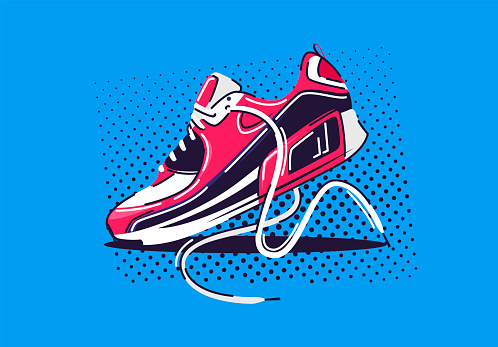 Vector illustration of one sports running Shoe