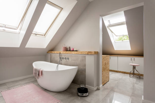 istock Relaxing spa bathroom in new villa 1207323610
