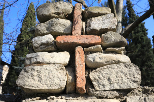 istock Details of stone monastery fence 1207331048