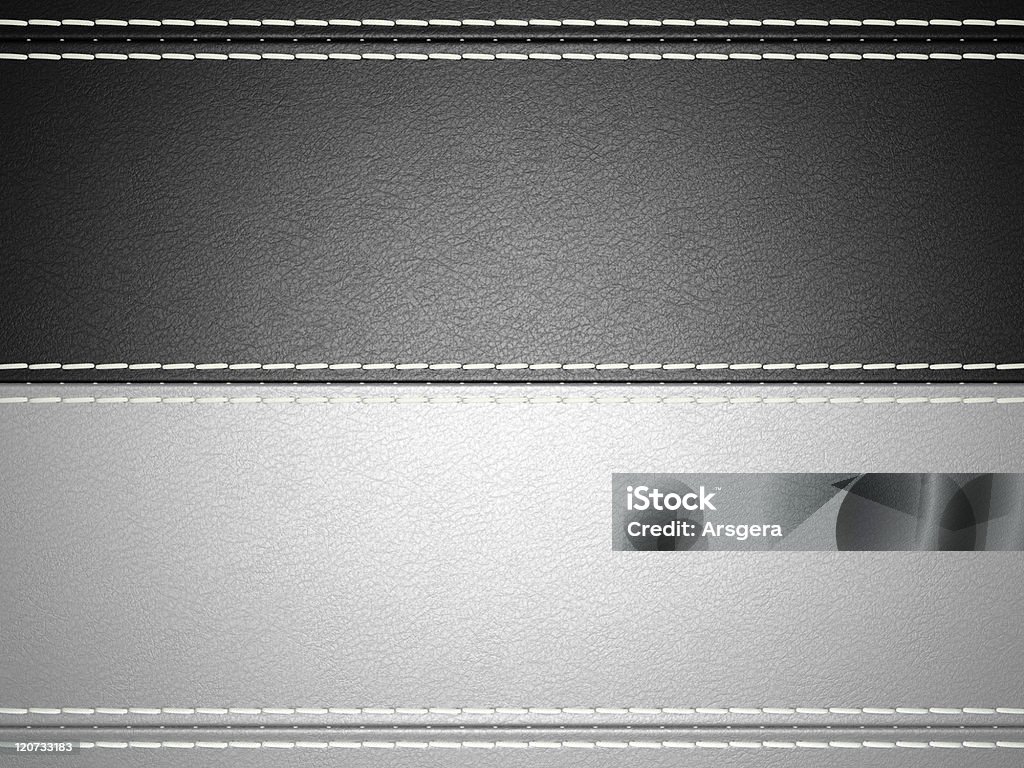 Nero e grigio in pelle cucita orizzontale sfondo - Foto stock royalty-free di Abbigliamento
