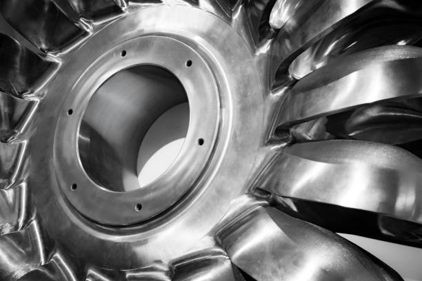 Close-up of Pelton wheel - preferred turbine for hydroelectric power stations