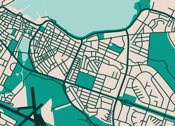 City map A city center map of the Iceland capital Reykjavik . EPS10 vector illustration, global colors, easy to modify. city map illustrations stock illustrations