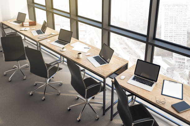 istock Coworking office in minimalistic interior 1207339789