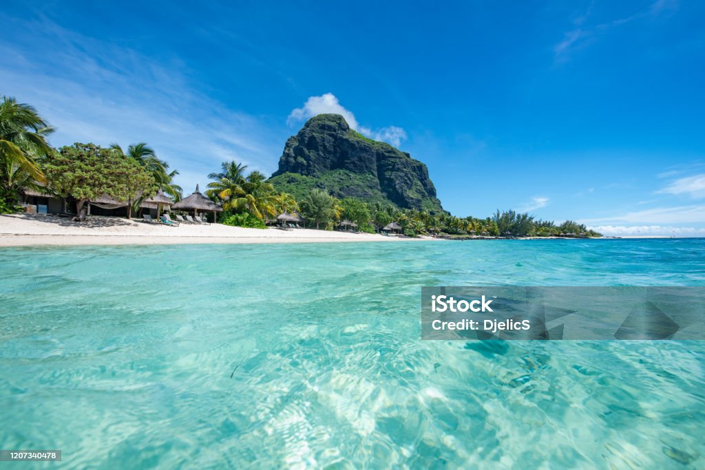 Le Morne Beach Luxury Resort, Mauritius. Feels like dreaming. Mauritius Stock Photo