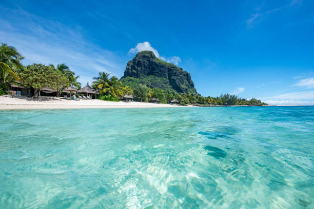 Le Morne Beach Luxury Resort, Mauritius. Feels like dreaming. stock photo