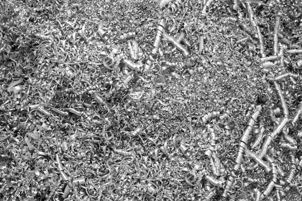 Metal Shavings on white background