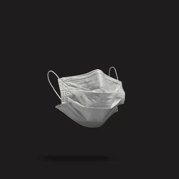 Photo of Surgical face mask on color background
