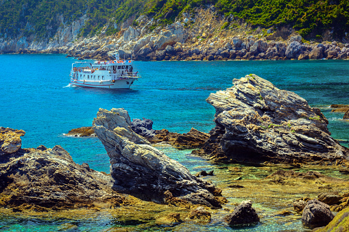 Stunning landscape of Skopelos, one of the Sporades island where famous 