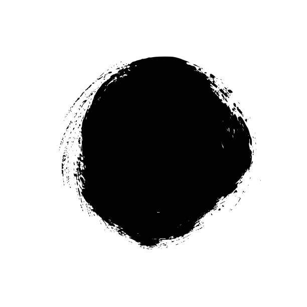 istock Vector grunge circle isolated on white. Grunge round post stamp. Hand drawn ink illustration. 1207346771