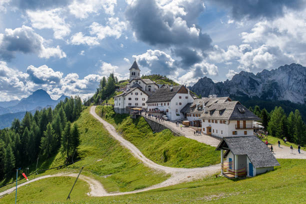 Sanctuary of Mount Lussari in Italy - fotografia de stock