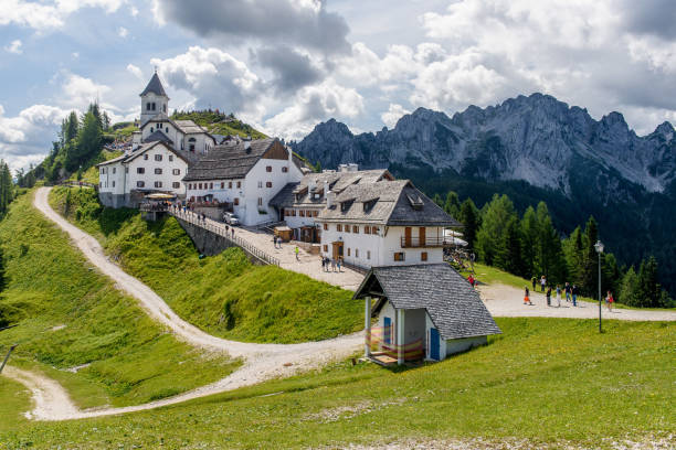 istock Sanctuary of Mount Lussari in Italy 1207351299