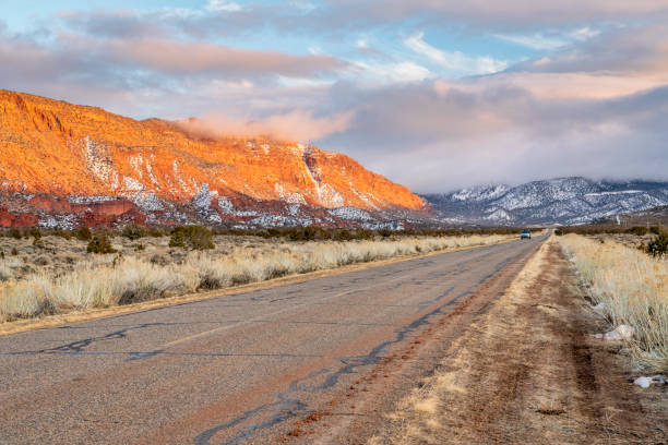 istock Winter sunset over Castle Valley in Utah 1207353850