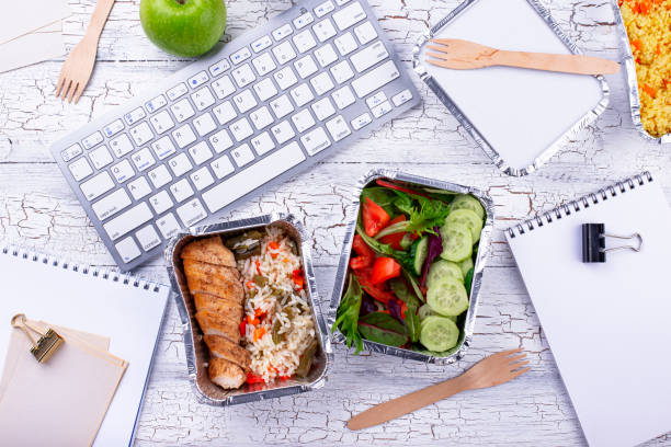 istock Lunch time in office. Food delivery 1207354566