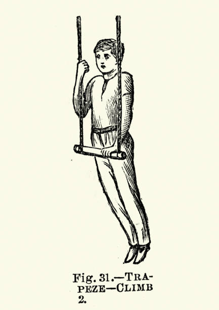 istock Gymnastics, Trapeze, Climb 2, Victorian sports 19th Century 1207355201