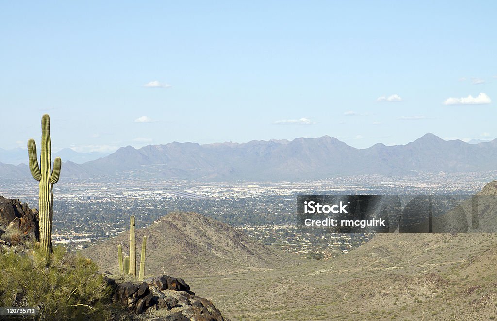 Цифровые изображения lone Сагуаро в Аризоне - Стоковые фото Горный хребет роялти-фри