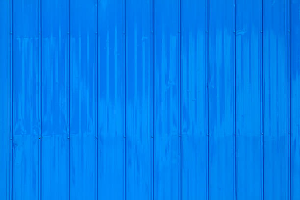 istock Wall of blue metal plate 120736037