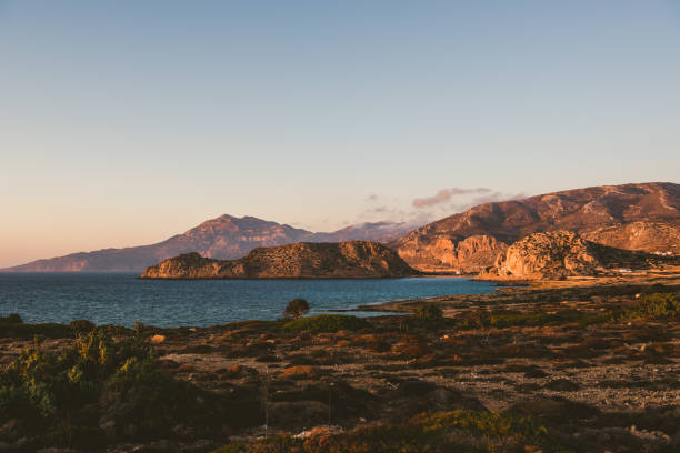 Sunset over Arkasa, west side of Karpathos