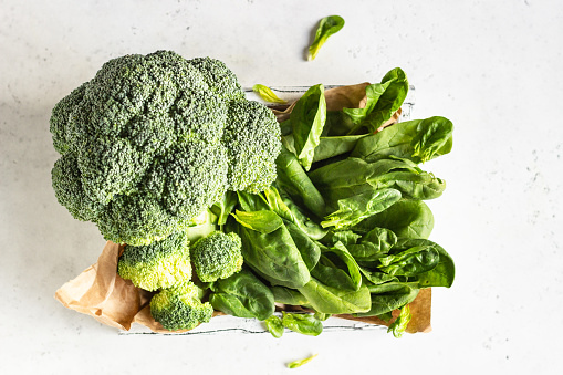 A bunch of fresh green Japanese mustard spinach