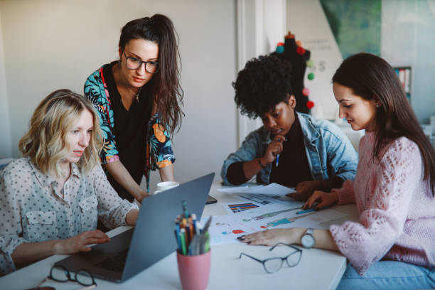 istock Group of women working on the new design startup project 1207363858