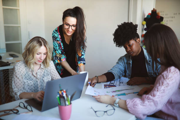 istock Group of women working on the new design startup project 1207366548