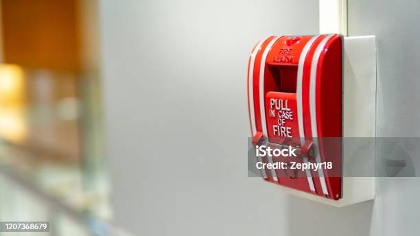Fire Alarm Switch On The Wall Stock Photo - Download Image Now - Fire Alarm, Fire - Natural Phenomenon, Safety