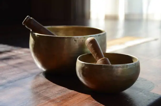 Photo of Brass singing bowl for healing purpose.