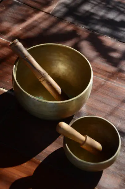 Photo of Brass singing bowl for healing purpose.