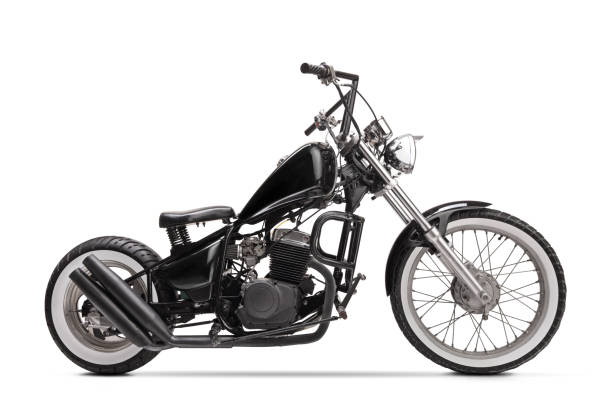 a stylish black bike displayed against a stark white background