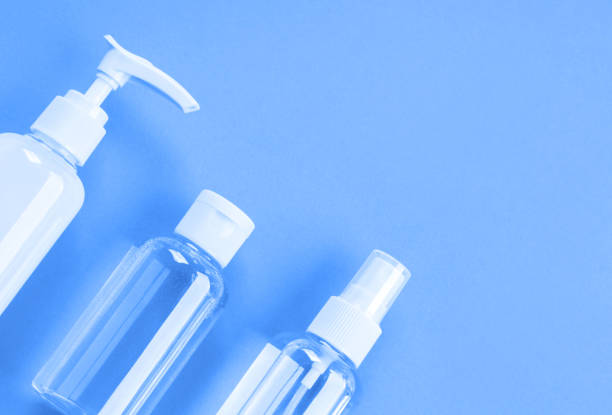 istock Generic beauty products on classic blue background 1207384303