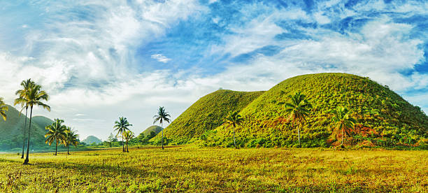 Chocolate Hills Panorama of The Chocolate Hills. Bohol, Philippines chocolate hills photos stock pictures, royalty-free photos & images