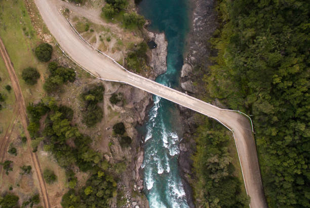 istock Andes river. Aerial view. Chilean landscape. Top view 1207386383