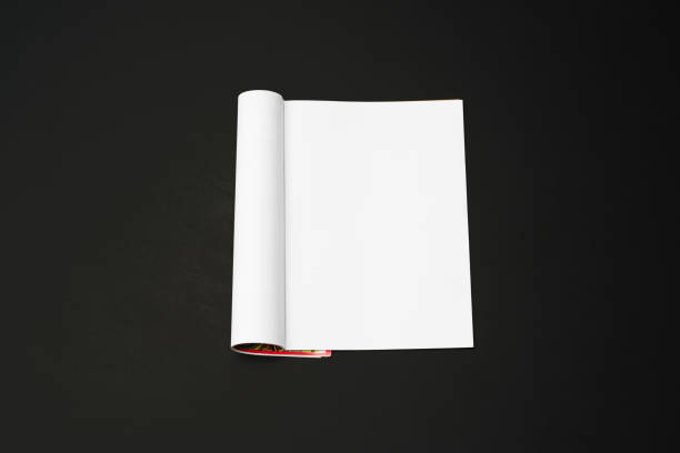 istock Mock-up magazine, newspaper or catalog isolated on black background. 1207387074