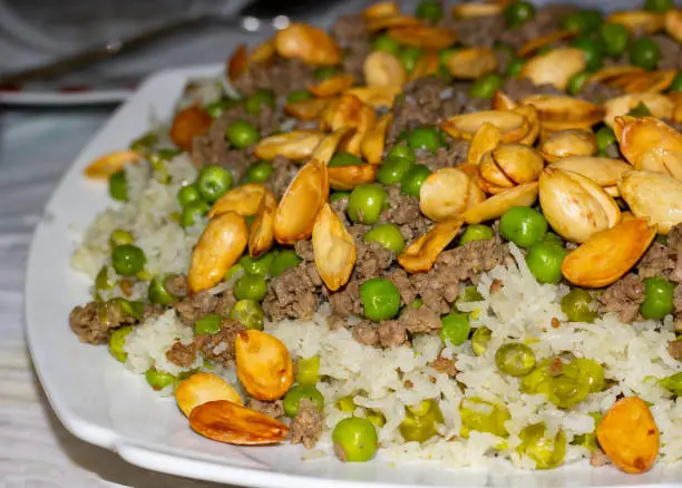 Photo of Traditional homemade dish of  rice and peas